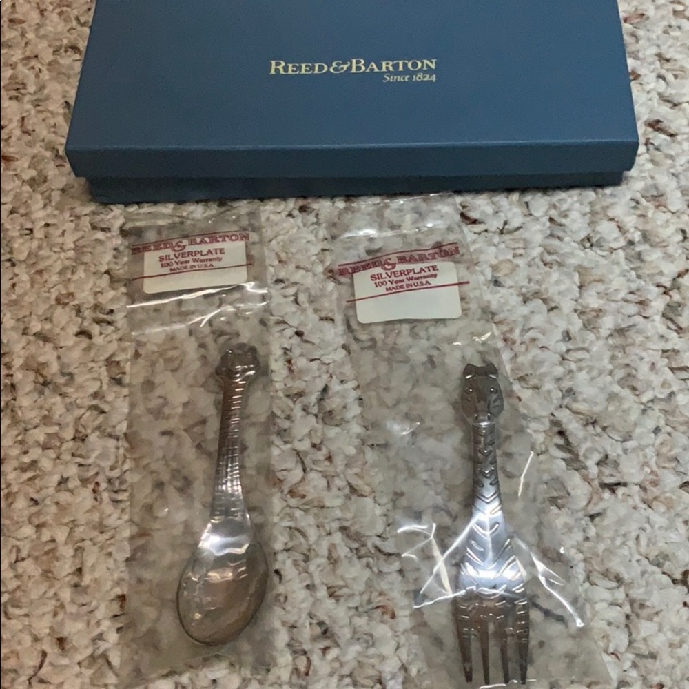 Reed & Barton baby silver spoon and fork